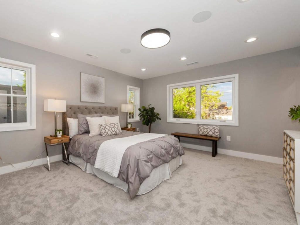 neutral grey bedroom staged by staged 2 sell homes