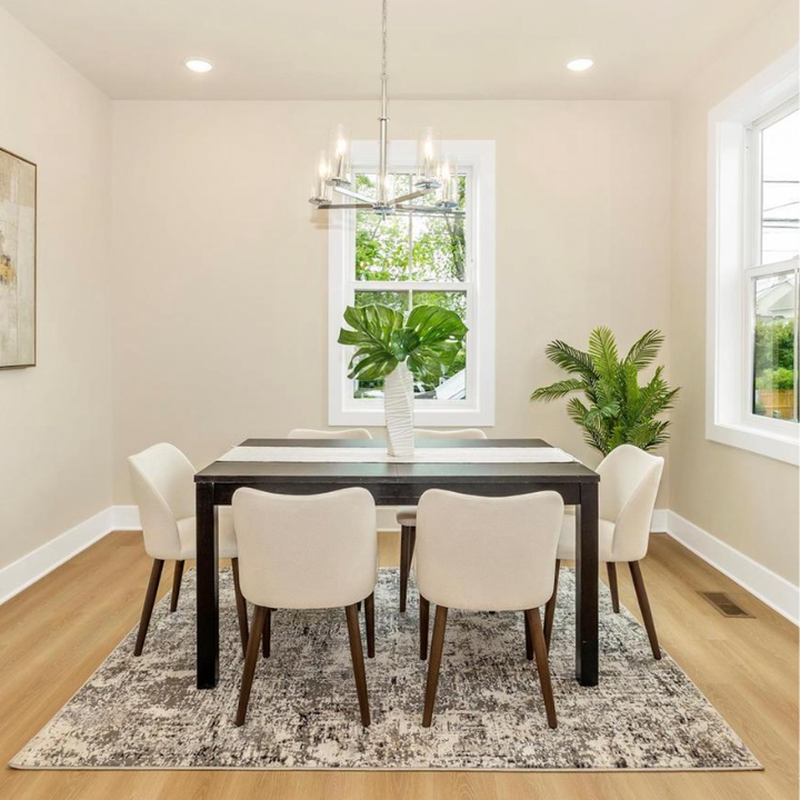 Staged dining room